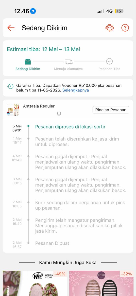 yoosupso's tweet photo. benci antrrja bgtt! DRI TANGGAL 2 harusnya dipickup, tp gagal terus. SAMPAI SKRG 7 mei belum dikirim” juga dari lokasi sortir. ZUZURR SGT menghindari ekspedisi ini. MN BIASANYA DIBLES KLO UDH SMPAI. https://t.co/DL5I0g1R7S