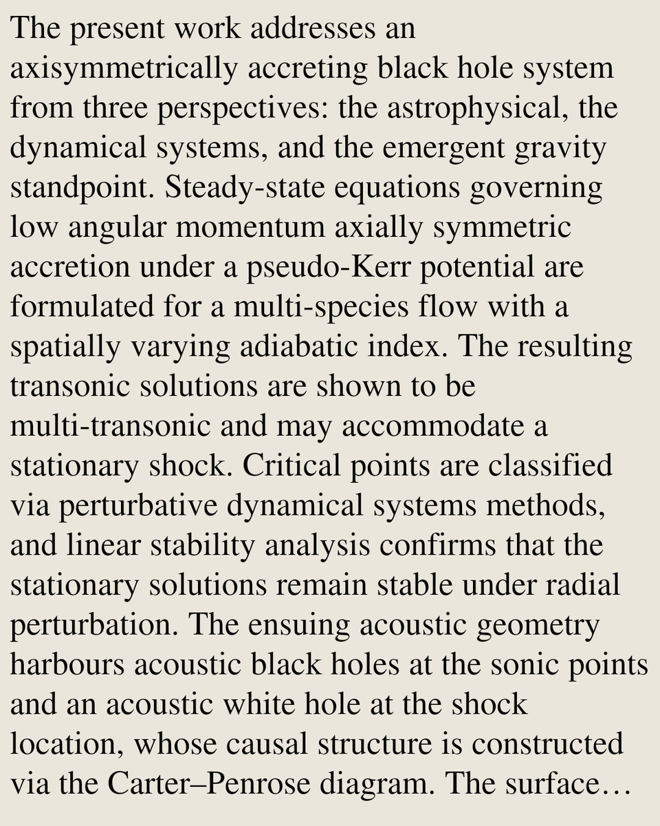 On the spin dependence of the emergent gravity phenomena as observed in axially symmetric black hole accretion with spatially varying adiabatic index

Kalyanbrata Pal, Souvik Ghose, Ripon Sk, Arpan Krishna Mitra, …
arxiv.org/abs/2605.04156 [𝚊𝚜𝚝𝚛𝚘-𝚙𝚑.𝙷𝙴 𝚐𝚛-𝚚𝚌]