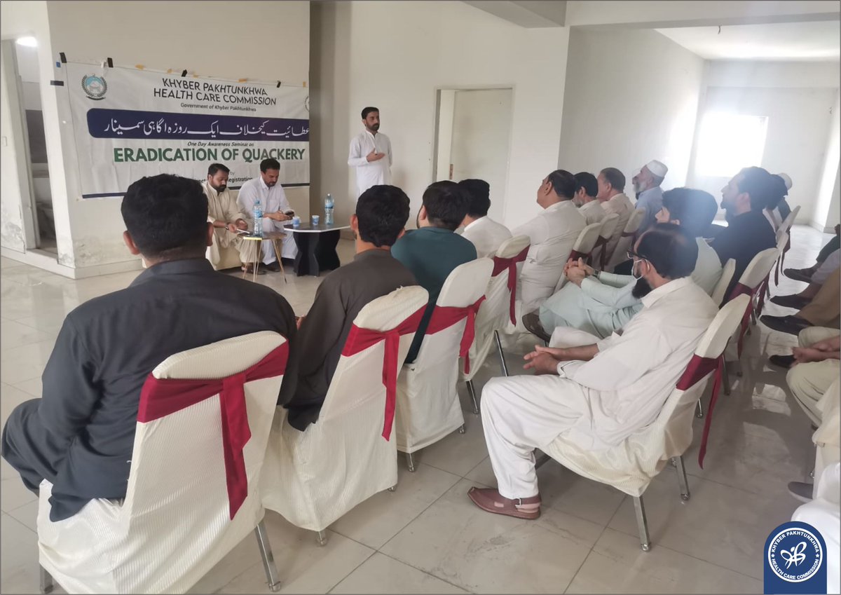 KPK_HCC's tweet photo. Directorate of Registration, Khyber Pakhtunkhwa Health Care Commission, organised one-day seminar on "Eradication of Quackery" at TMA Hall, Shamsi Road Mardan, District Mardan.
#KPHCC #DirectorRegistration #Mardan #AntiQuackery #AwarenessSession #KPUpdates #GovtofKP https://t.co/9UC0JOobS5