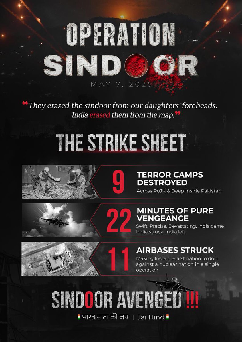 ChaudhryShankar's tweet photo. The day the world witnessed Bharat's might!

One year of #OperationSindoor. https://t.co/SjWuEBYJVx