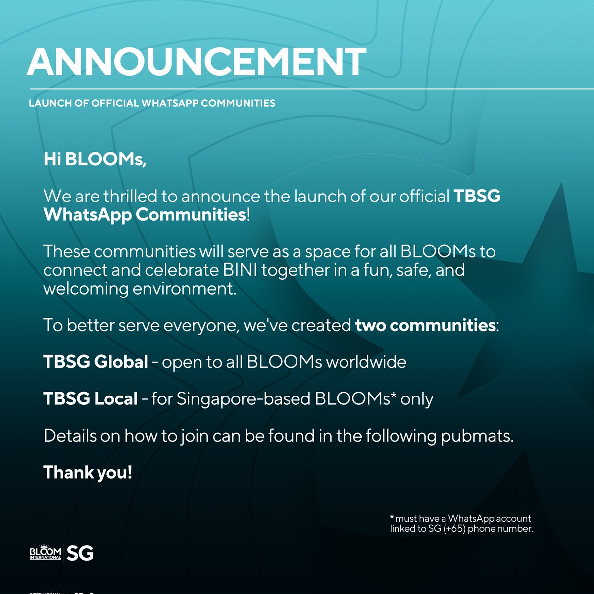 TEAM BLOOM SG tweet media