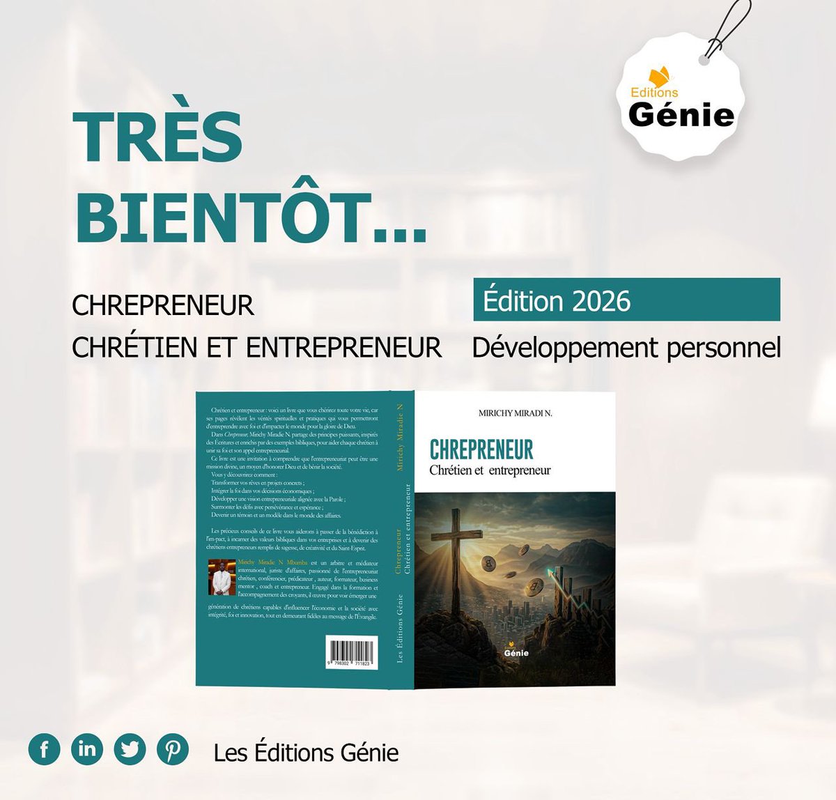 EmirMirichi's tweet photo. 𝗧𝗥𝗘̀𝗦 𝗕𝗜𝗘𝗡𝗧𝗢̂𝗧… 🚀

Un projet qui me tient à cœur arrive enfin.  
Un livre pensé pour tous ceux qui veulent entreprendre autrement, avec foi, vision et impact.

📘 CHREPRENEUR – Chrétien et entrepreneur  
✨ Édition 2026 – Développement personnel https://t.co/WNHcAalJgH