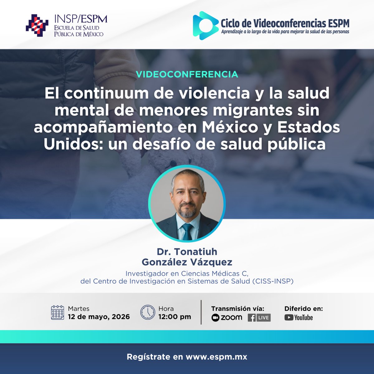 SaludPublicaMx's tweet photo. #VC26 | La salud mental de niñas, niños y adolescentes migrantes sin acompañamiento enfrenta un desafío urgente

Conoceremos por qué es clave reconocer esta realidad para avanzar hacia políticas públicas más justas

📅 12 de mayo, 12 pm
📍Zoom y Fb Live
🌐 https://t.co/n7pgOW7RfJ https://t.co/fbJEuechd4