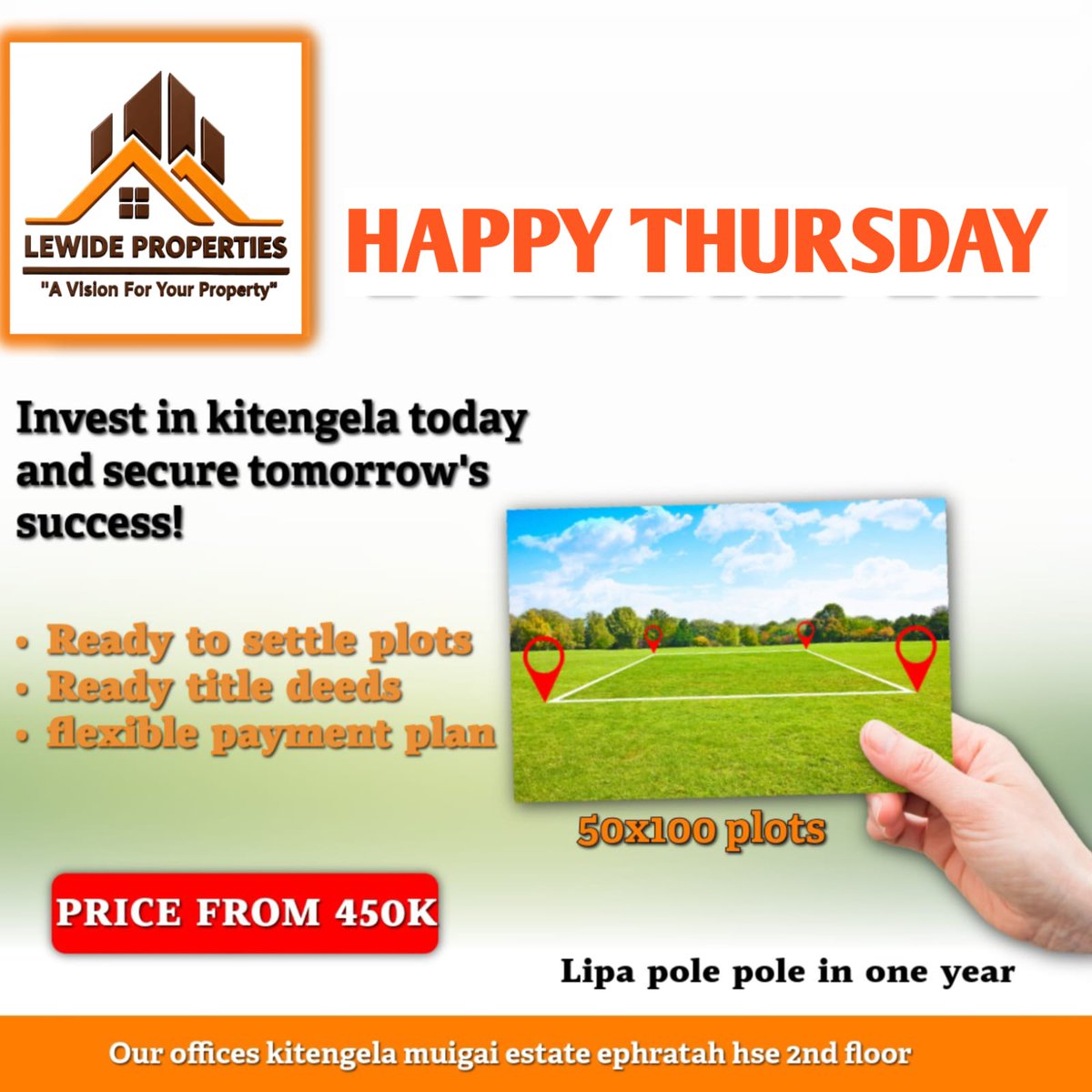 kanyua_fri13087's tweet image. Invest in Kitengela today and watch your future grow!
✔️ Ready-to-settle plots
✔️ Ready title deeds
✔️ Flexible payment plan — Lipa pole pole in one year!
📍 Plots from only 450K
Contact 0715370252

 #InvestInKitengela #RealEstateKenya #OwnAPlot #FutureInvestment
