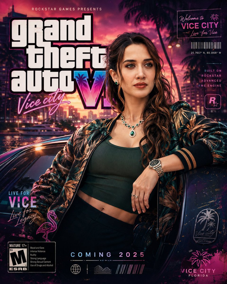 GTA VI Style Cinematic Portrait Poster