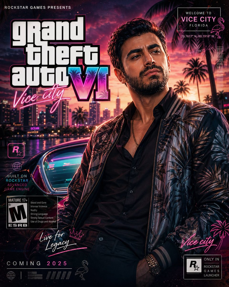 GTA VI Style Cinematic Portrait Poster