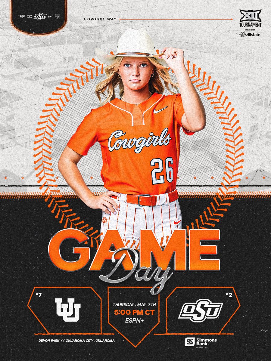 cowgirlsb's tweet photo. The postseason is upon us 🤠

🆚 (7) Utah
⏰ 5 p.m. CT
📍Devon Park
📺 ESPN+
📻 KGFY 105.5 FM or https://t.co/H6BLcjDNmL
📊 https://t.co/ty6rxLM1gi
🎟️ https://t.co/PI058M58Mm

#GoPokes | @simmons_bank | @_RoseDavis2023 https://t.co/oJk9SIhR3o