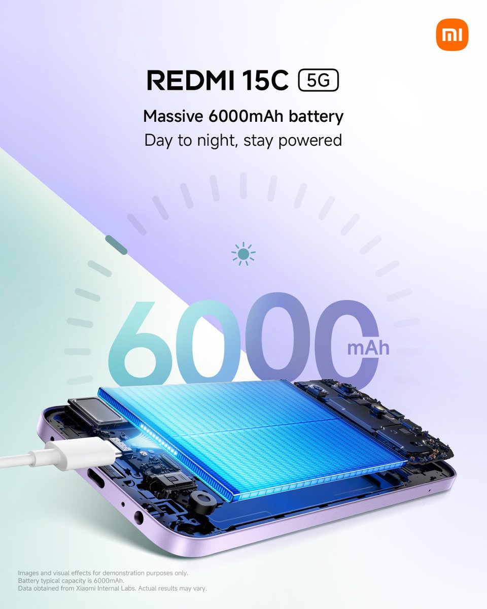 Xiaomi_PH's tweet photo. #REDMI15C5G has the power that lasts from sunrise to screen time. 🌞🌙
Yours for only ₱8,499.
#AllInAllDay https://t.co/pjNpmJsEFN