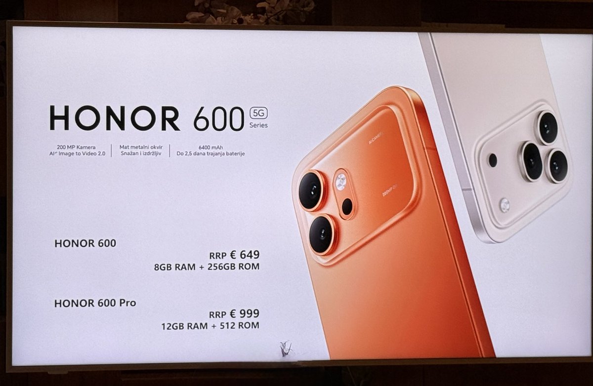 mobile_si's tweet photo. HONOR je predstavil novo serijo 600 #HONOR #HONOR600. Izstopa HONOR 600 v oranžni barvi, a vseeno ima PRO tistih nekaj bombončkov več. https://t.co/wOSK92IOuX