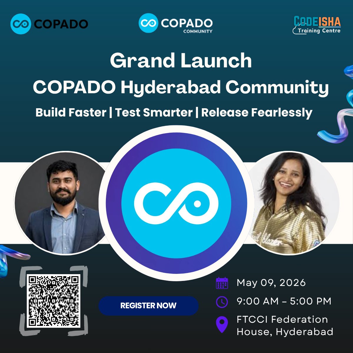 shivayadav2322's tweet photo. 🚀 COPADO HYDERABAD COMMUNITY LAUNCH

Build Faster | Test Smarter | Release Fearlessly

📅 May 9
📍 Hyderabad

🎟️ Register Now!

#Copado #Hyderabad #DevOps #Salesforce #CodeIsha https://t.co/tlFPNPzCfD