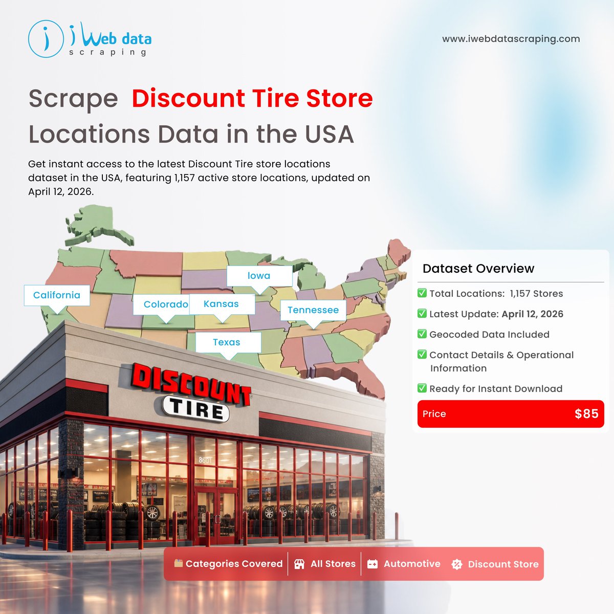 iwebdatascrape's tweet photo. ππ 1,170+ Locations. One Dataset. Tire Retail Intelligence.
π Explore the dataset:
https://t.co/gsPQ0jwneq
#BigData #DataScraping #AutomotiveData #BusinessIntelligence #LocationData #RetailExpansion #SupplyChain #CompetitiveAnalysis #IWebdatascrape https://t.co/OyvAREvF4h