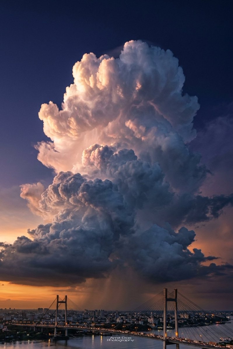 " The sky is an ever-changing gallery of art, today featuring the majestic fury of nature."🌤️