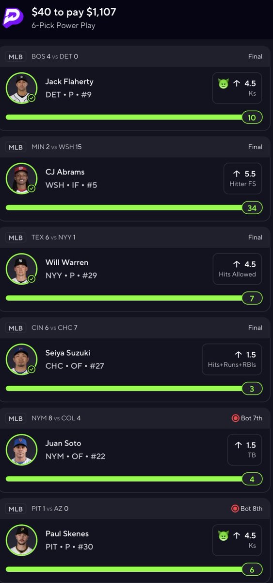 CM3locks's tweet photo. MLB BANGGGG💰💰🚀🚀

#Prizepicks  #Gambling𝕏   #MLB https://t.co/J9gYC4dfHy