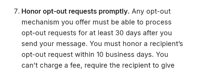 DevOpsJeremy's tweet photo. @wesbos @MKBHD The real answer is because 10 days is the legal requirement in accordance with the CAN-SPAM act

https://t.co/gByrKtR4IL https://t.co/D6mi1iA2Ld