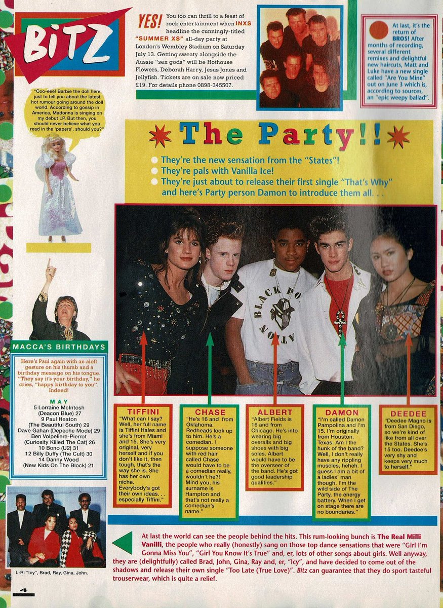 myfizzypop's tweet photo. Were you a Brit fan of The Party? 35 yrs ago, #onthisdayinpop in 1991, the Mickey Mouse Club act released #ThatsWhy as their 1st single in the UK. Other than this #SmashHits article there wasn't much promotion here which was a shame. They were a lot of fun
https://t.co/ZVHHuzurYs https://t.co/kPXW5cPr6Z