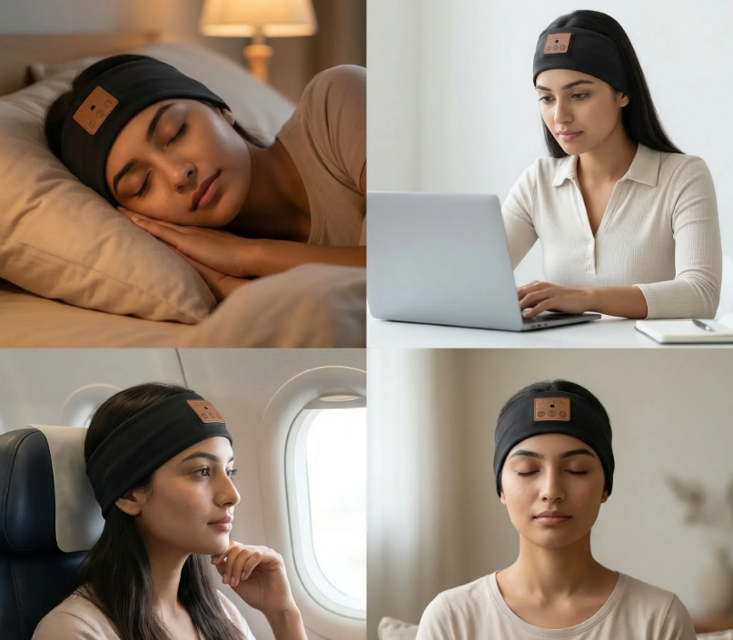 Beatband_in's tweet photo. The 24-hour headphone reality:

🏋️ Morning gym = need secure fit
🏃 Afternoon run = need sweat resistance  
😴 Night sleep = need comfort

Three different headphone problems. One device that solves all. 
Here's how 👇

https://t.co/Zy6zblxoPz

#AllDayAudio #BeatBand https://t.co/mdzvwjf7qA