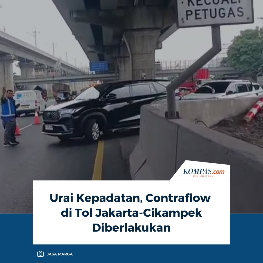 kompascom's tweet photo. Baca di sini:
https://t.co/Je1PGvOkQi
Atas diskresi kepolisian, PT Jasamarga Transjawa Tol (JTT) kembali memberlakukan contraflow di Tol Jakarta-Cikampek untuk mengurai kepadatan.
~NA #Contraflow #TolJapek #RekayasaLalin https://t.co/sSOJaK7hTq