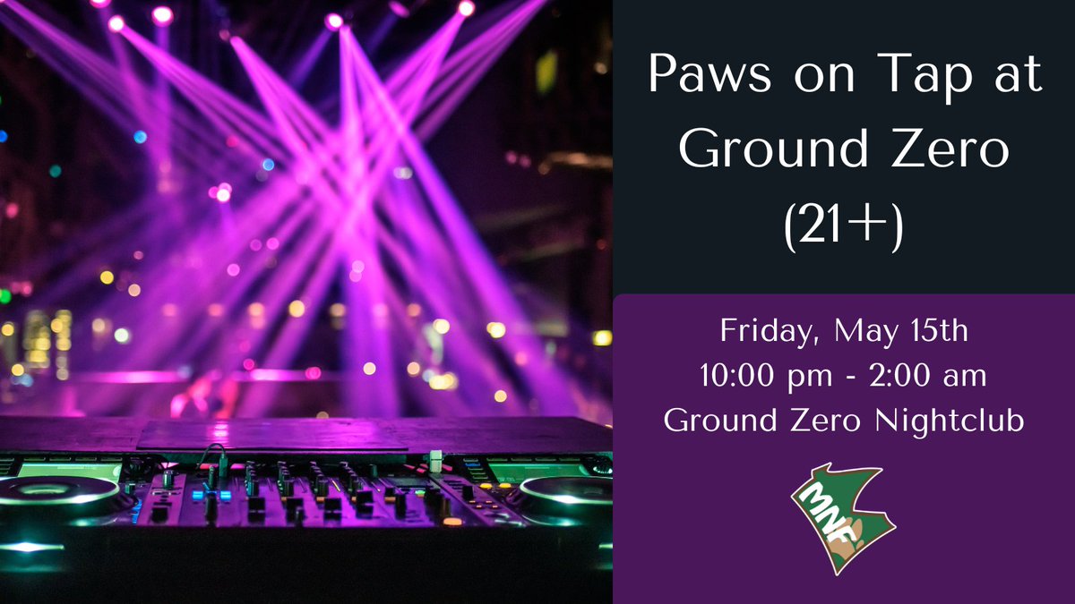 MNFurs's tweet photo. Want to shake your tail and get your groove on with your fellow furs? Join us tomorrow, May 15th for a 21+ furry party at Ground Zero for live music, DJs, drinks, and dancing! This month's theme is Monster Ball.

For more information: https://t.co/sWy0VxQqDB https://t.co/Exq7jB4RtZ