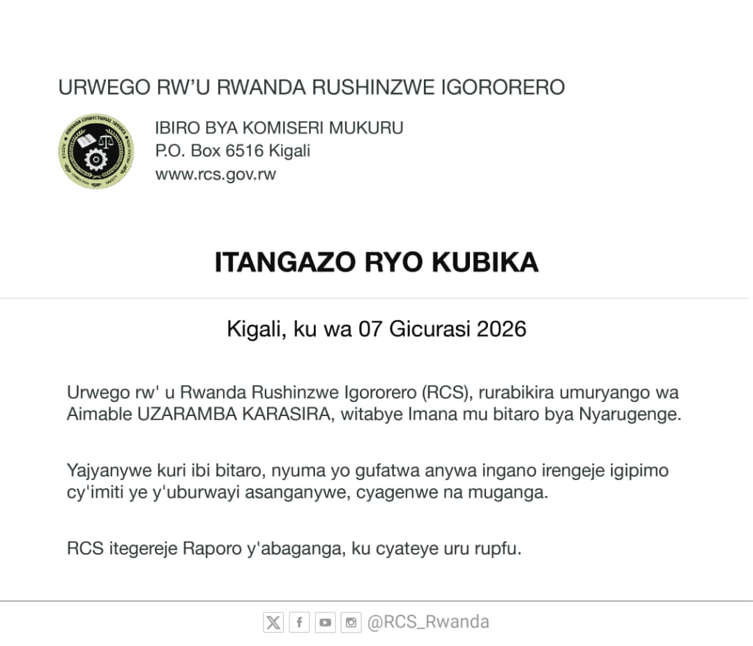 Rwanda Correctional Service tweet media