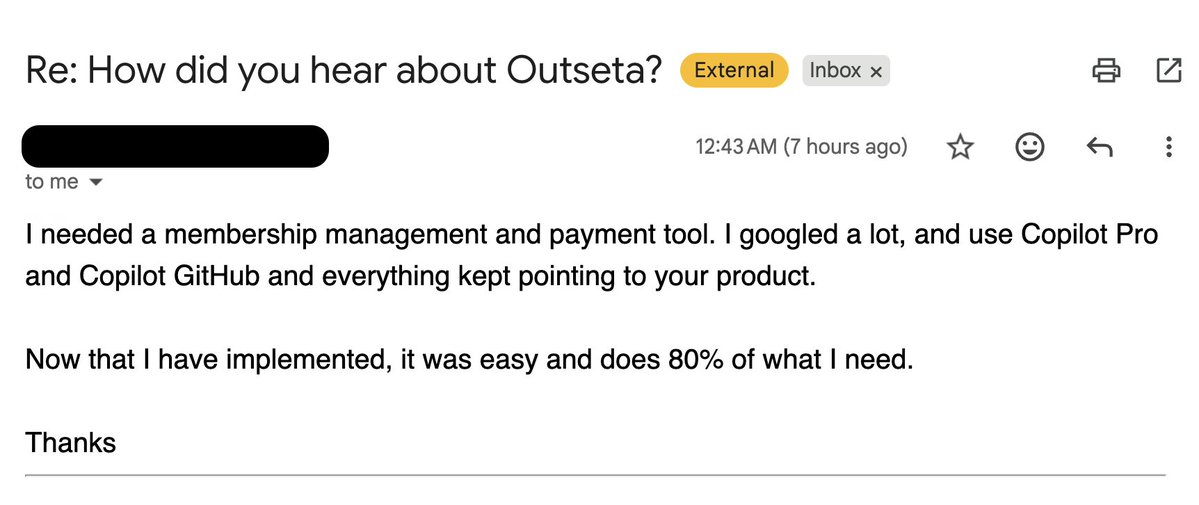Outseta tweet media