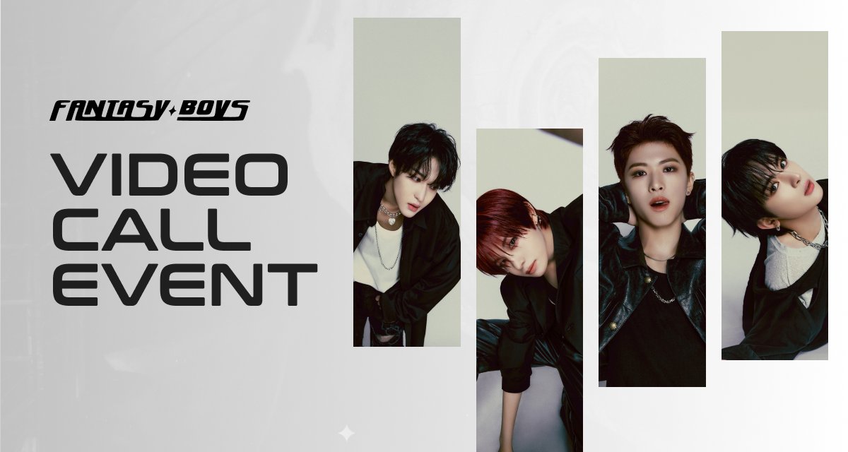 Talkport_com's tweet photo. 【FANTASY BOYS CALL EVENT 개최 결정 ✨】
FANTASY BOYS의 비디오 콜 이벤트가 개최됩니다!
아래 링크를 통해 구매하신 모든 분들이 영상통화에 참여하실 수 있습니다!
참여 멤버·시간은 URL에서 확인해 주세요.
※ 선착순, 매진되는 대로 종료
※ 상품은 포함되어 있지 않습니다. 영상통화만 가능합니다.

📞이벤트 일정
5/8(금) 19:30〜
5/9(토), 5/10(일) 18:00〜

🗓️ 판매 시작
5/7(목) 20:00

🔗https://t.co/X9y1rACNUK

#FANTASYBOYS #판타지보이즈 #Talkport