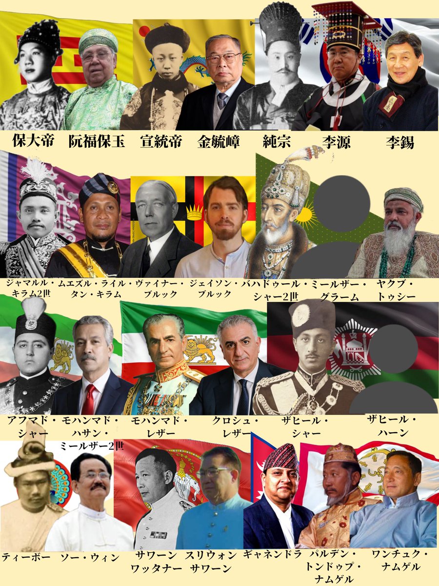 現在のアジア(西アジア以東)の王位請求者と最後の君主改めてまとめてみました！
みんなはどのお方に興味がある？リプで教えて！