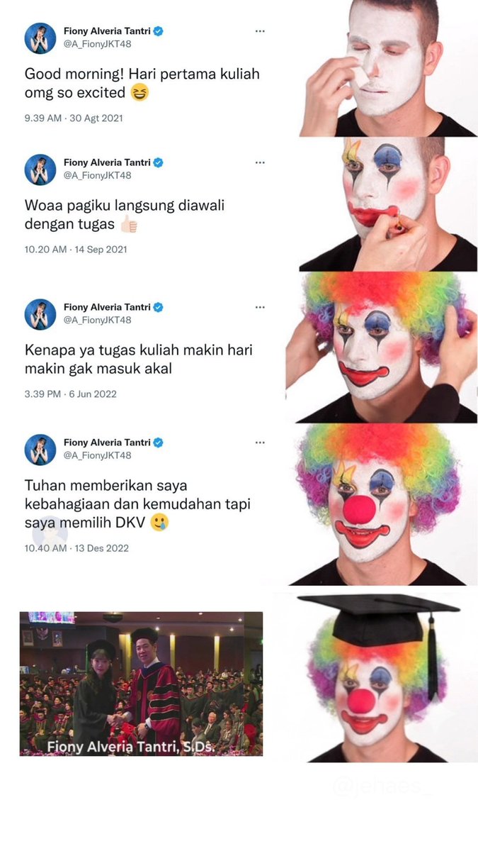 Karena cepio wisuda hari ini, maka berakhir sudah perjalanan sang badut DKV 🤡🤡

anyway congrats 🎓🎓✨✨