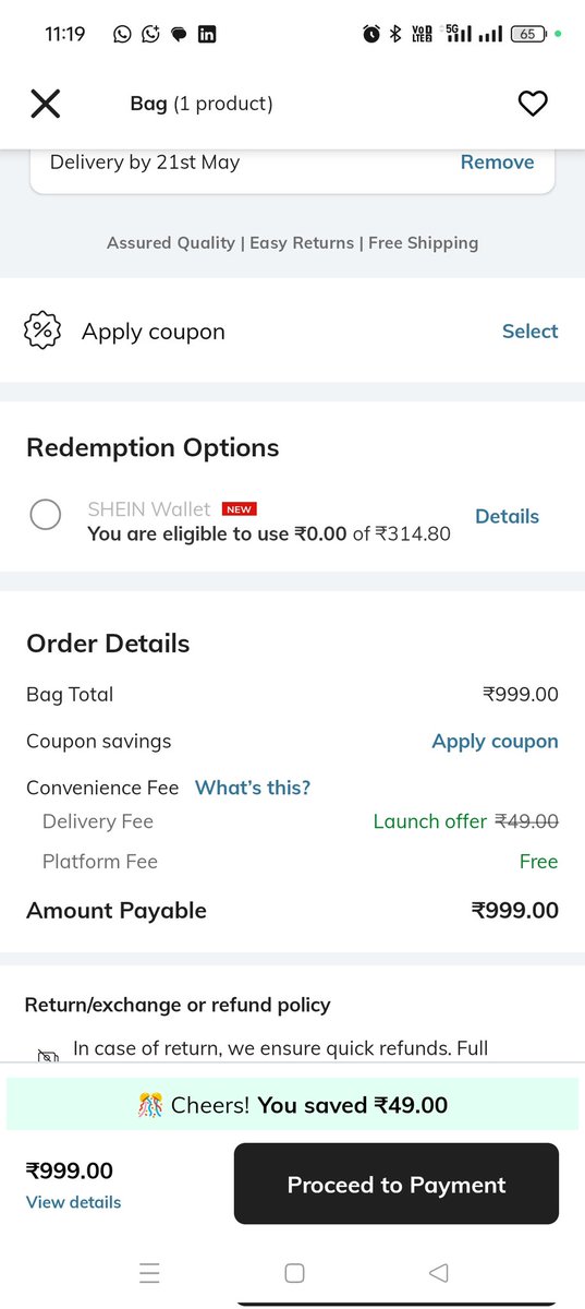 ajayshah785's tweet photo. @SHEIN_Official  Hello SHEIN⁠� team, money is available in my wallet but I am unable to use it during checkout/payment. Please resolve this issue as soon as possible. #SHEIN https://t.co/SwRP4C4t7R