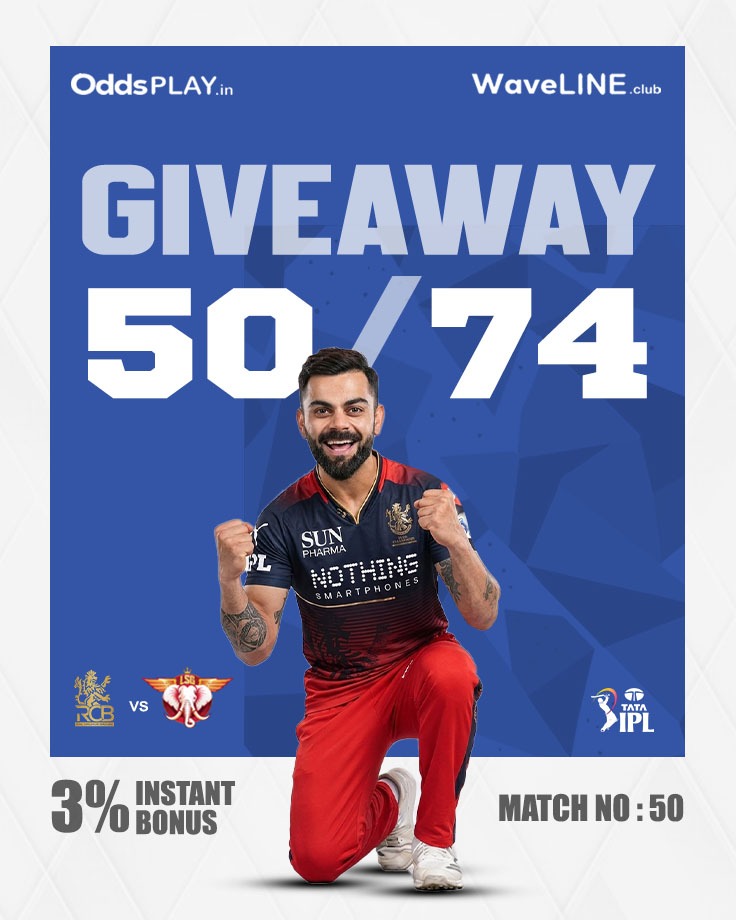 teamoddsplay's tweet photo. #50/74
Match 50 : LSG vs RCB

Drop your best pick from:

• https://t.co/P7XvO5mWHw

Attach link  along with screenshot
Follow @teamoddsplay
RT • Tag 3
Reward: ₹2000

Winners selected randomly every day https://t.co/XfRUtv7vRM