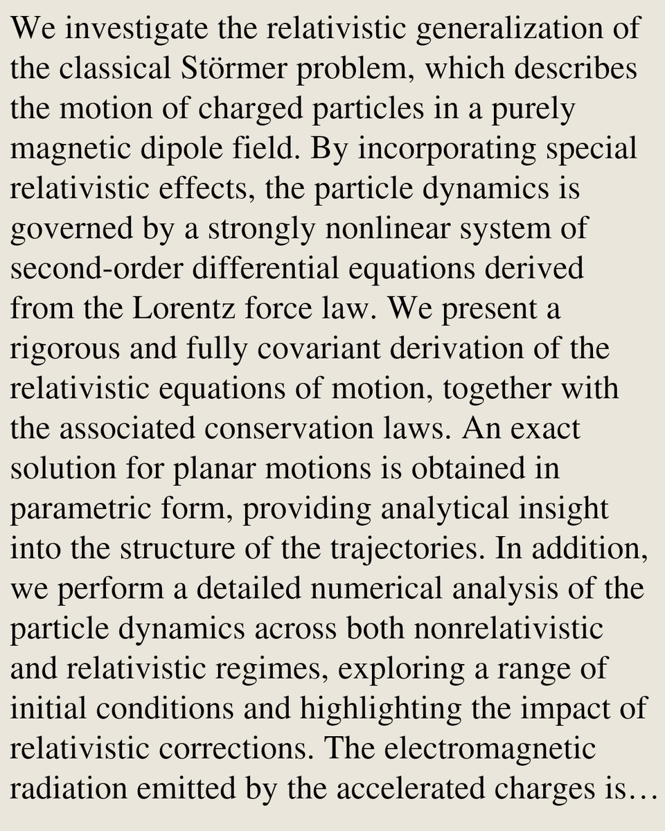 Exact solutions, trajectories and radiation patterns in the classical relativistic Störmer problem

Tiberiu Harko, Francisco S. N. Lobo
arxiv.org/abs/2605.04790 [𝚊𝚜𝚝𝚛𝚘-𝚙𝚑.𝙷𝙴 𝚑𝚎𝚙-𝚝𝚑 𝚖𝚊𝚝𝚑-𝚙𝚑]