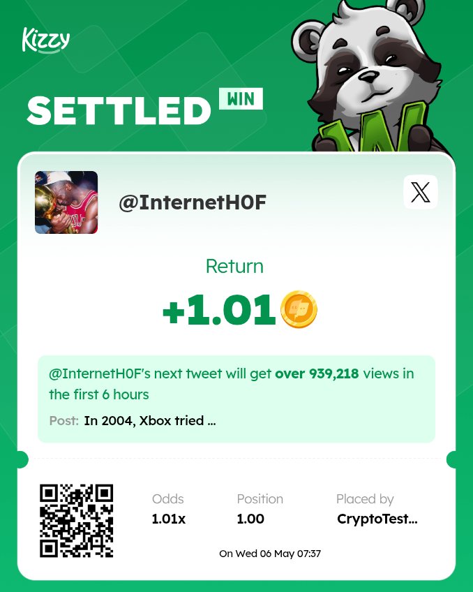 CryptoTesteer's tweet photo. small win but we move ๐
just flipped a bet on kizzy into +$5
ngl the feeling when your play lands >>>
still exploring different markets on here and itโs been fun so far
#KizzyWin #Monad https://t.co/oBJoUargqN