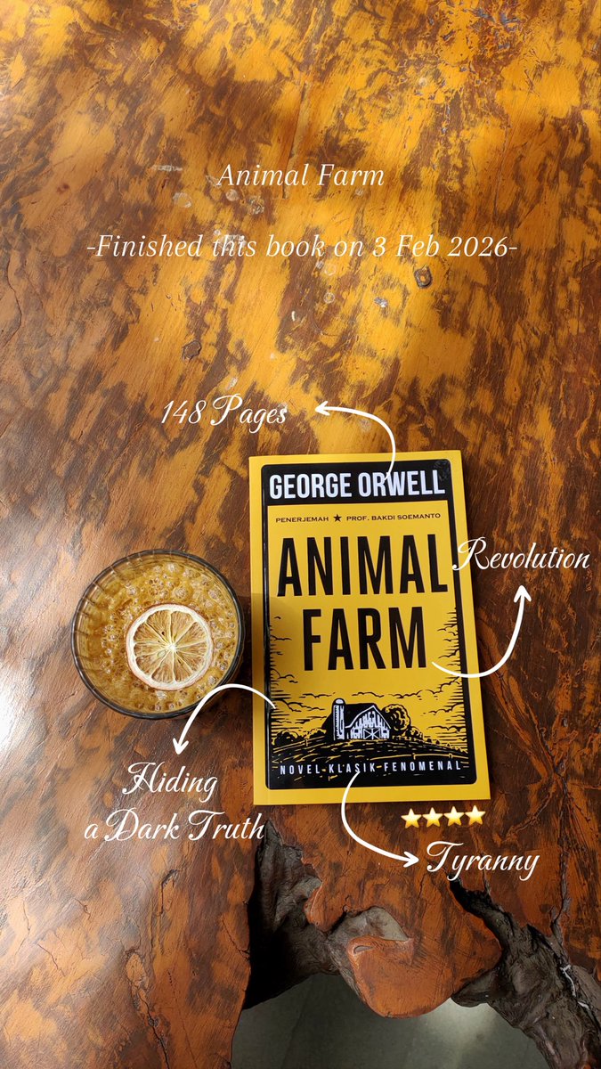 Yoyabus's tweet photo. Buku 6 - Animal Farm

Kaya relate ceritanya walopun disini tentang hewan ya. Izin 🙏
Revolusi yang ujung-ujungnya salah satu pihak diuntungkan. Peranturan yang sudah lama ada untuk kesejahteraan dibuat untuk keuntungan sekali lagi salah satu pihak. Jadi buat apa ada revolusi? https://t.co/fKdiMcUTHS