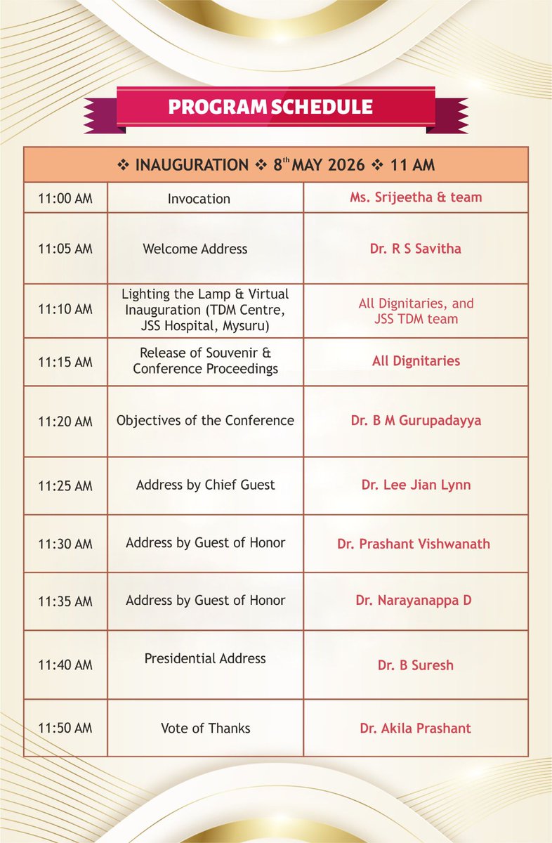 Jsscpmysuru's tweet photo. JSS College of Pharmacy, Mysuru is honoured to inaugurate the ANRF Sponsored International Symposium – JSS Therapeutic Drug Monitoring 1.0 (JSS TDM 1.0) 🎉✨
📅8th May 2026 | 11:00 AM IST

#JSSCPM #JSSAHER #SocialSquadJSSCPM #JSSTDM10 #InternationalSymposium #InauguralFunction https://t.co/mNiBDUBeFk