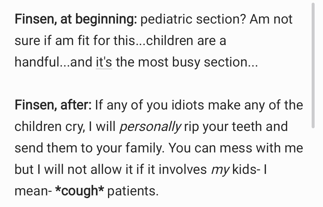 I like to HC that when Finsen got assigned the pediatric section at the hospital, he started off like that dad that didn't want a family dog but end up being besties. He may be horrible, but he 100% would get rid of someone if it meant protecting the hospital kids #IdentityV #idv
