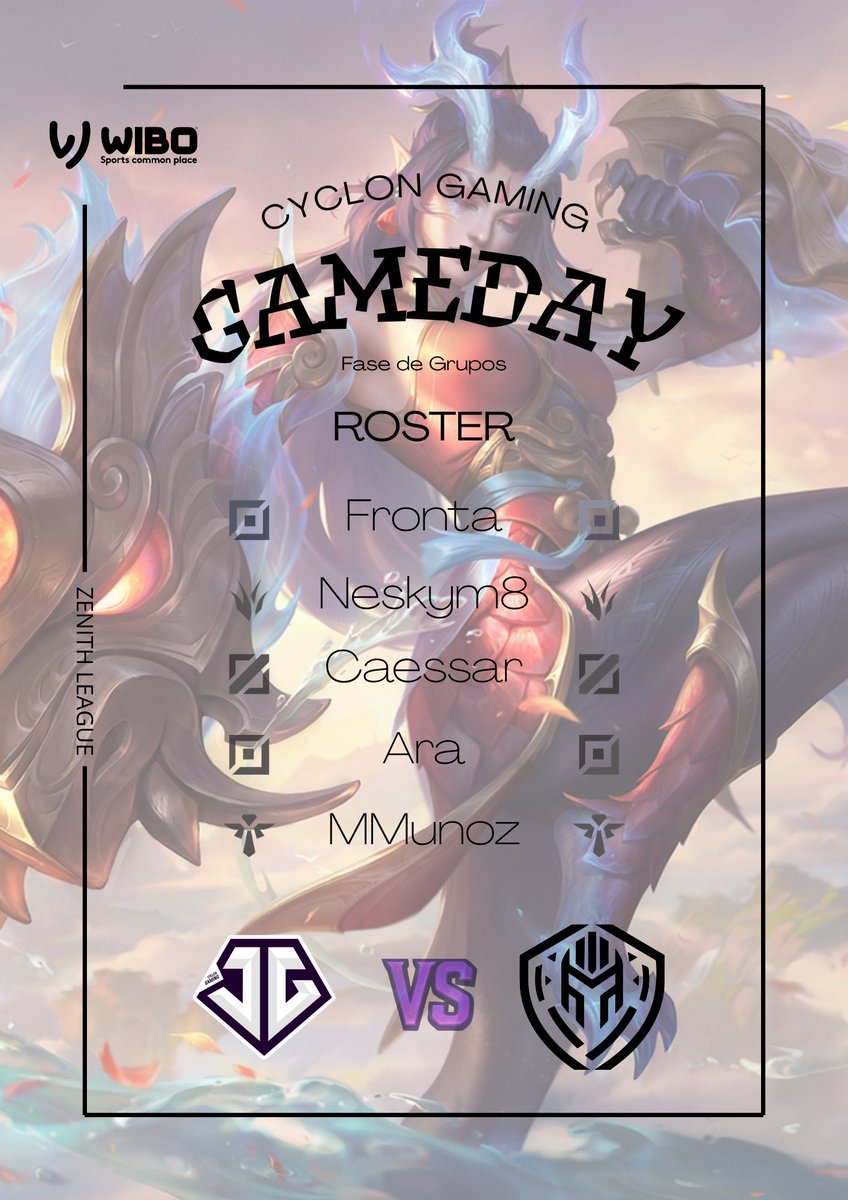 CyclonGamingES's tweet photo. 🟪 🟪 | GAMEDAY | 🟪🟪

Nos enfrentamos contra @CeutaGuardians Academy en la
@Zenith_League a las 18:30 PM

Llevamos 3 Victorias seguidas! Vamos a por la Cuarta!🐐

Lastimosamente, será Off-Stream 😭

#GoCyclon https://t.co/0vFiHOB2c1