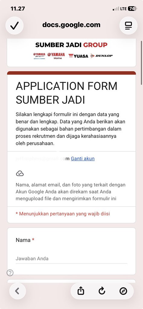 disnaker_babel's tweet photo. info Loker CV SUMBER JADI YAMAHA-Toboali dan Belitung Timur

untuk posisi AFTER SALES COUNTER.
Pendaftaran di Link https://t.co/cl8dNG8MV6

https://t.co/ZvGs19VY5S

#disnakerbabel https://t.co/j2xUXCJGQC