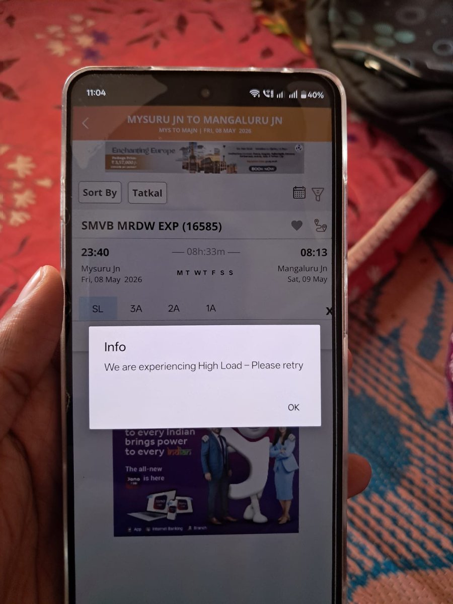 Deep_u_Deepak's tweet photo. @IRCTCofficial @AshwiniVaishnaw 
Fk IRCTC! If you can't handle the load give it to a private company! I prepared the master chart, Wallet Top up, High speed internet and Wifi! On time booking! Still couldn't book because of your fking system High Load!
Started at 10.50😭😭😭 https://t.co/BCxfPF9eRa