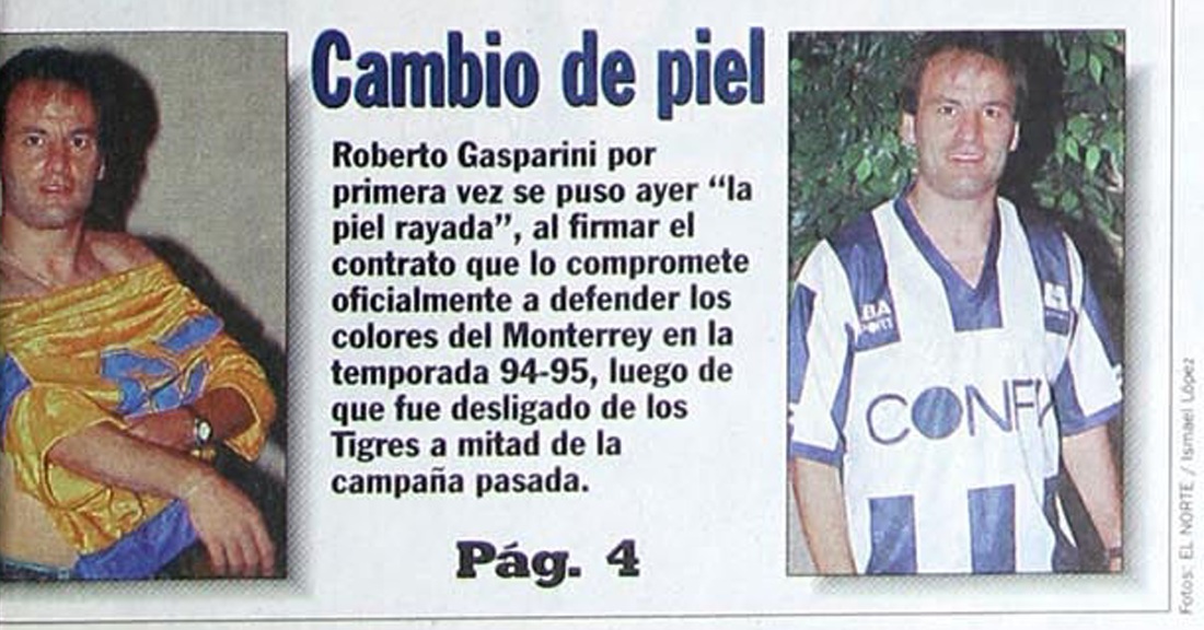 SancadillaNorte's tweet photo. Cuando había Draft y había pases de Tigres a Rayados como el de Roberto Gasparini. Un año antes el "Abuelo" Cruz dejó de ser Rayado para ser Tigre.

#LosArchivosDeSanca https://t.co/YgqB1eEhu4