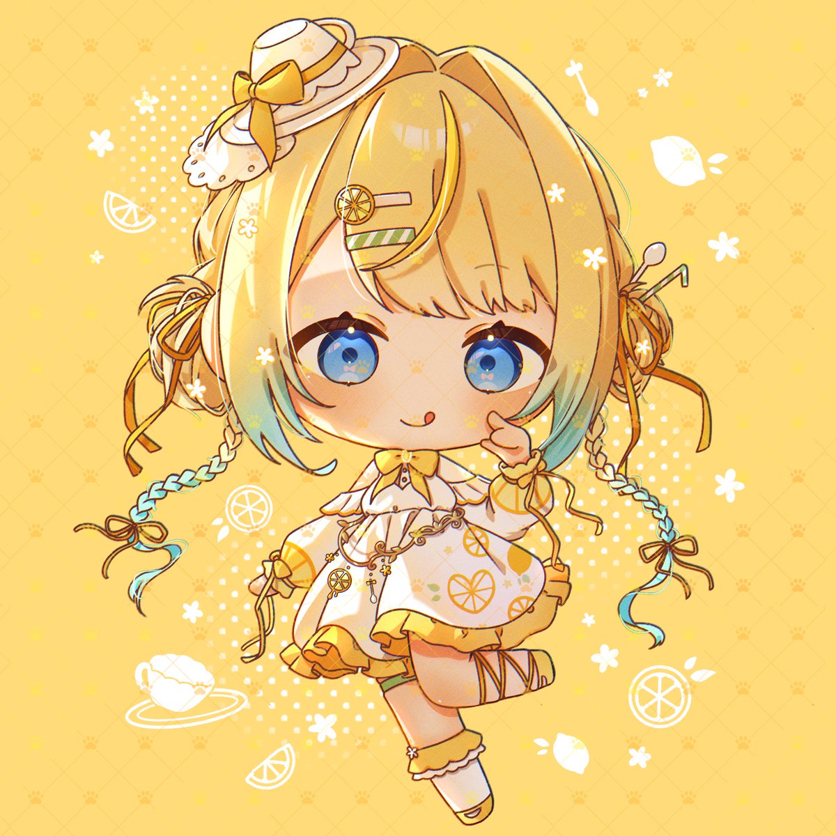 れもんてぃ～様ご確認用 🍋新イラスト公開🍋 ______ よりレモンティーっぽく なっちゃった