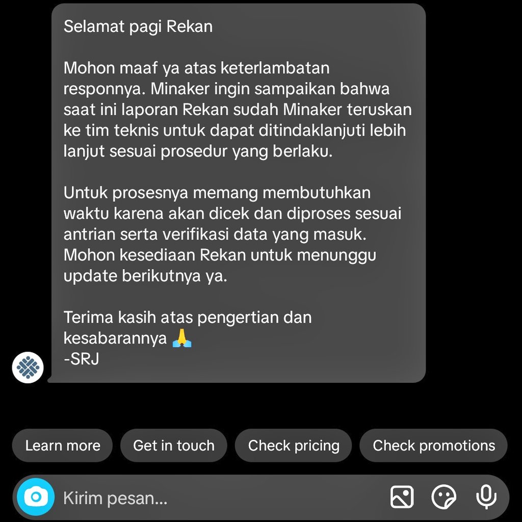 Rubyabyss17's tweet photo. sampai kapan min?@KemnakerRI saya capek nunggu, beri saya kepastian kapan cair uang saku batch 2, ini udah 2 minggu loh min😏😏😏😏😏 https://t.co/fkJVASOFzM
