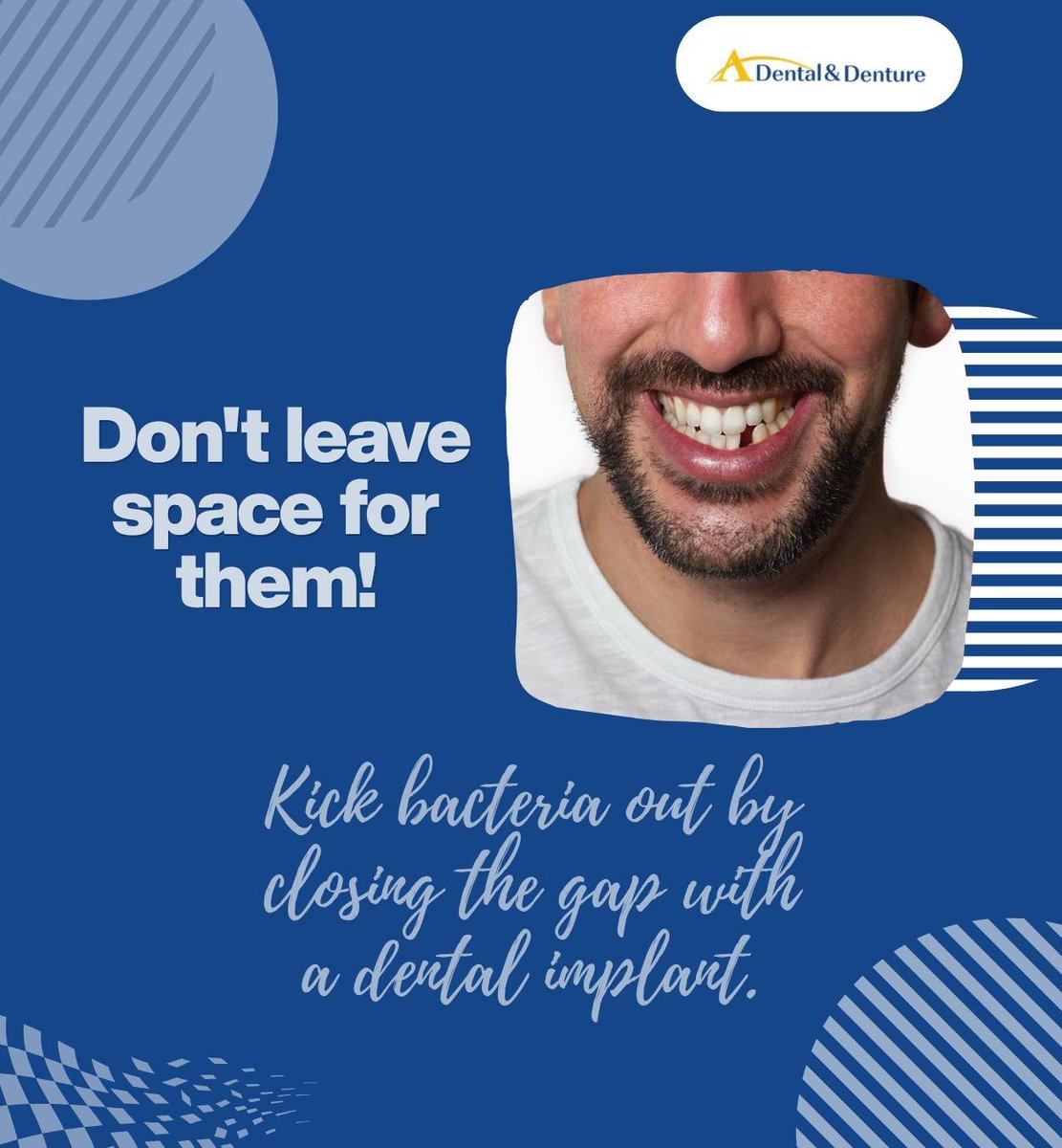 dentaldenture's tweet photo. Reclaim your smile by replacing missing teeth and kicking harmful bacteria out of the gaps. Embrace the confidence of a complete smile and a healthier you with dental implants. 

#implants #missingteeth #toothreplacement #ADentalDenture #Seattle #WA https://t.co/nfbuua9LQl