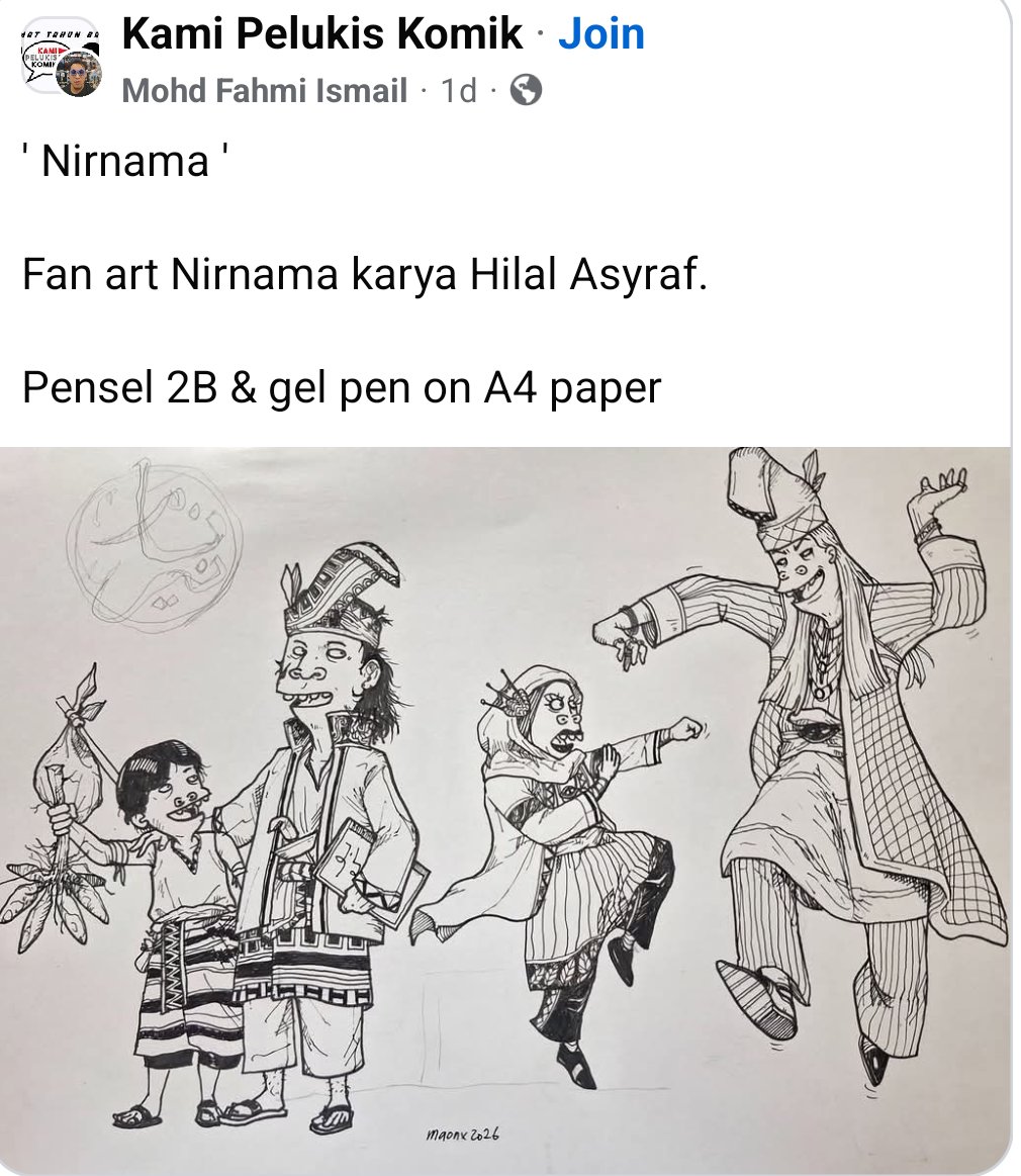 Ada kawan saya tunjuk lukisan ini dari grup Kami Pelukis Komik.

Teringat saya zaman-zaman baca Ujang semasa saya remaja dulu. 😆

Terima kasih saudara Fahmi sebab sudi buat fan art Nirnama!