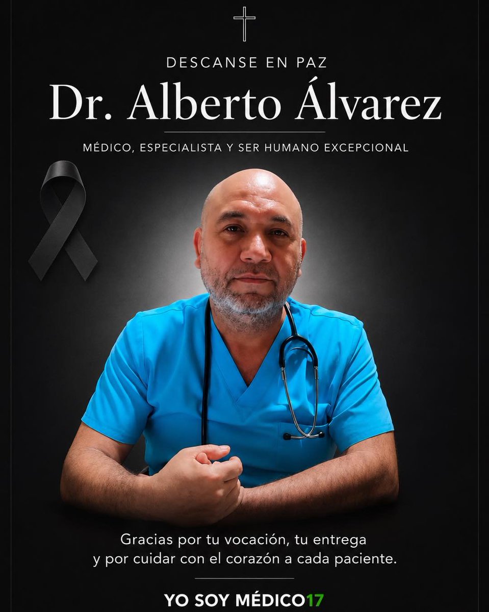 😡😡😡
🚨 OTRO MÉDICO AS3SINADO EN MÉXICO.
La viol3ncia volvió a golpear al gremio médico.
El Dr. Alberto Álvarez fue as3sinado al interior de su clínica “La Familia”, en Marquelia, Guerrero, luego de haber brindado atención médica a personas lesionadas tras una bal@cera ocurrida