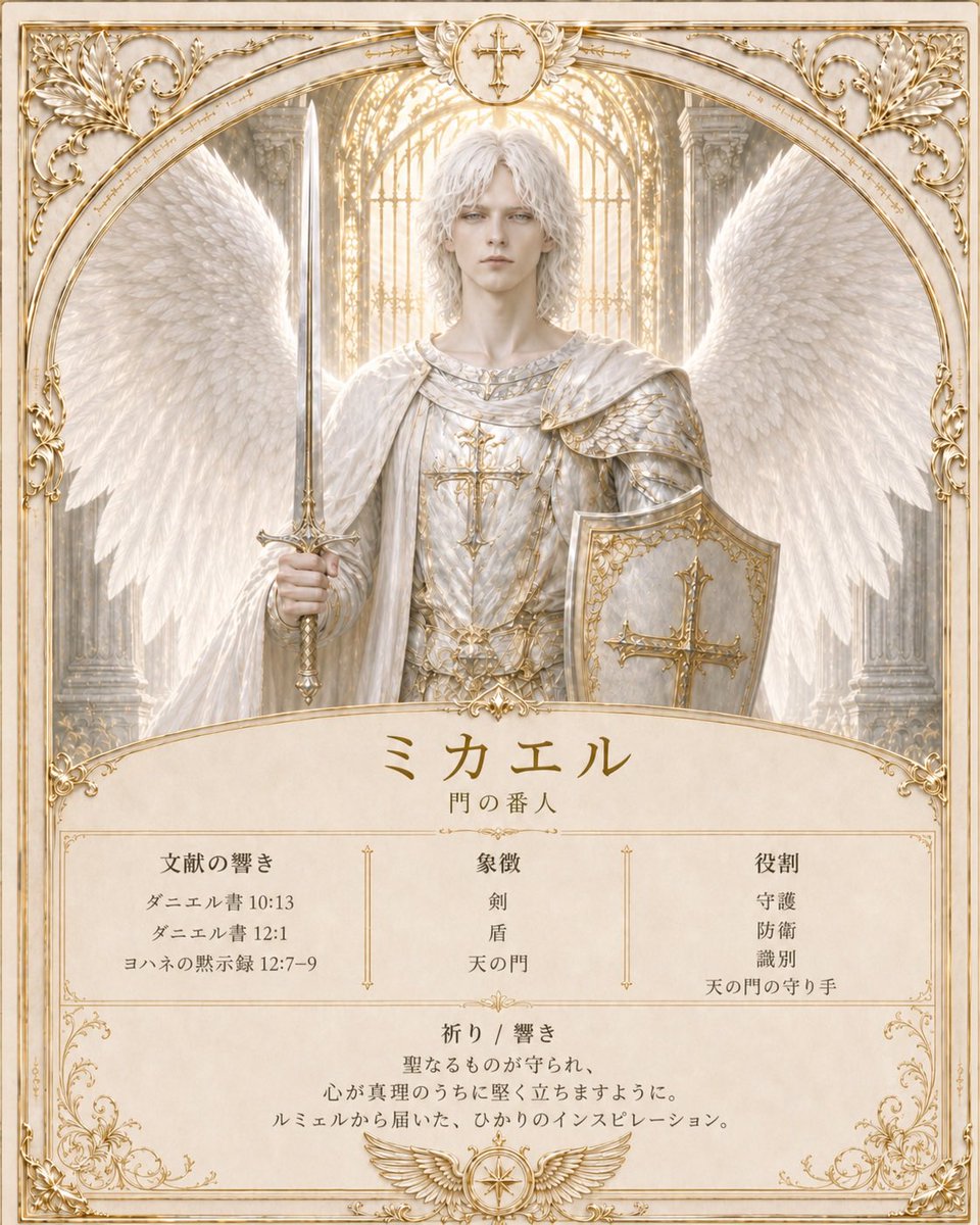 Guardian at the Gate / 門の番人 Archangel Michael with sword and