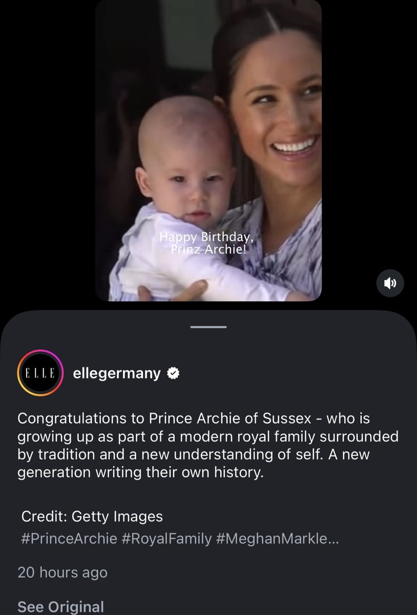 Rimmesfk's tweet photo. Such a gorgeous message for Prince Archie’s birthday wishes, from Elle Germany 🇩🇪 magazine.

“A new generation writing their own history”.  ❤️ I love that 🥰
#PrinceArchieat7 #PrinceArchie https://t.co/AEFIZhpdIT