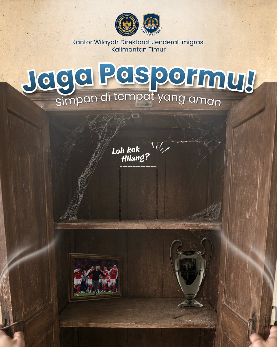 imigrasikaltim's tweet photo. Jangan sampai liburan gagal gara-gara paspor hilang 😭✈️

Yuk jaga paspor dengan baik:
💧 Hindari air &amp; lembap
🔒 Simpan di tempat aman
📸 Punya foto/fotokopi cadangan

Cek sekarang, paspormu masih aman kan? 👀📘 https://t.co/GFqDi0H9IJ