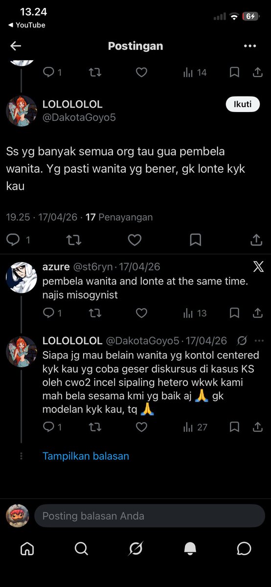 leavethisday's tweet photo. @DakotaGoyo5 @ndfarya @Ronjuror ini semua cewe pelakor kahh??? gak ada ngatain lu duluan jg, emang lu nya aja yang demen ngucapin kata l*nte ke orang lain, beginilah gerakan progresif kalo ketemu orang sdm rendah kek lu, padahal gerakan yg lu anut sendiri juga ngestop pake term misogini walaupun beda pendapat https://t.co/Ab1PQ7bcfu