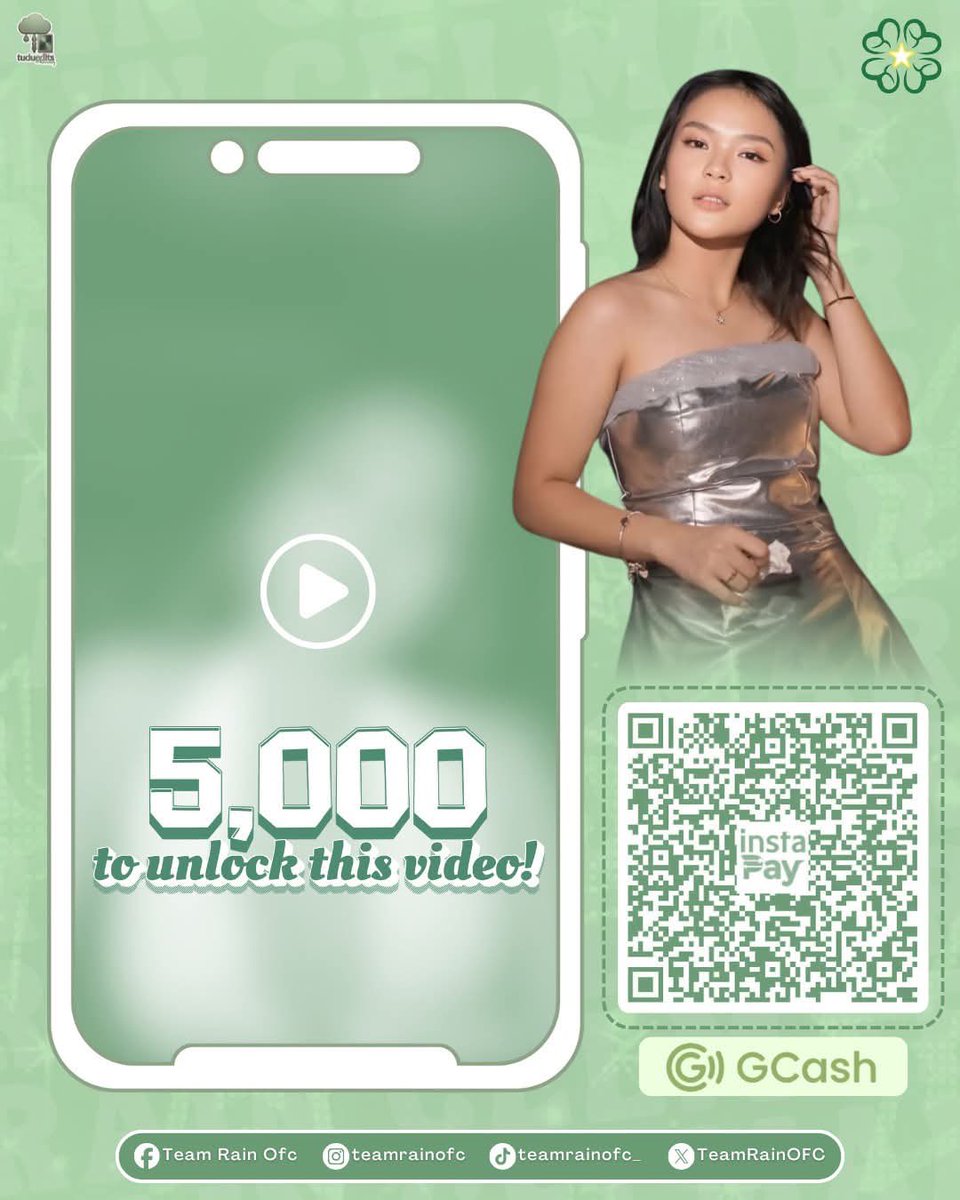 TeamRainOFC's tweet photo. Hi again, RainDEARs! 😂👋

As per our previous tweet, we had an epic encounter yesterday as the photo meant for unlock challenge was revealed by Rainah through her ig post so we immediately stopped the donation for that specific challenge but— SURPRISE!! we had a new one!! 😋💚

Unlock this video once we reach ₱5,000 in donations.

Every contribution counts and helps support Rainah’s upcoming ganap. Let’s work together to hit the goal and reveal the surprise! 💚⭐️

Thank you all so much, RainDEARs!

RAIN CELMAR | #RainCelmar