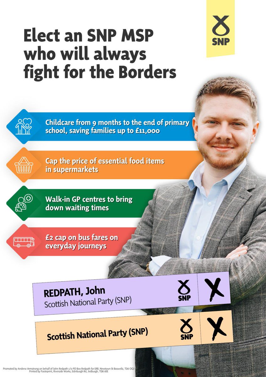JohnRedpathSNP's tweet photo. Poll are now open across Ettrick, Roxburgh &amp; Berwickshire!

Use both of your votes today to send a local lad to parliament and re-elect a government that’s always on Scotland’s side #BothVotesSNP https://t.co/bSpqM3ffFR