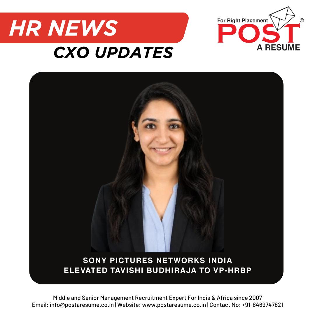 postaresume's tweet photo. #️⃣ HR NEWS
CXO UPDATES ✅️
“Sony Pictures Networks India elevated Tavishi Budhiraja to VP-HRBP"
📲 Join our WhatsApp Channel
https://t.co/wdSnxITiWd
🔍 Apply for more
https://t.co/B0PvcN59xc
#Cxoupdates #Hrnews #vipulmmali #postaresume #vipulthewonderful https://t.co/fvgG7rSpGa
